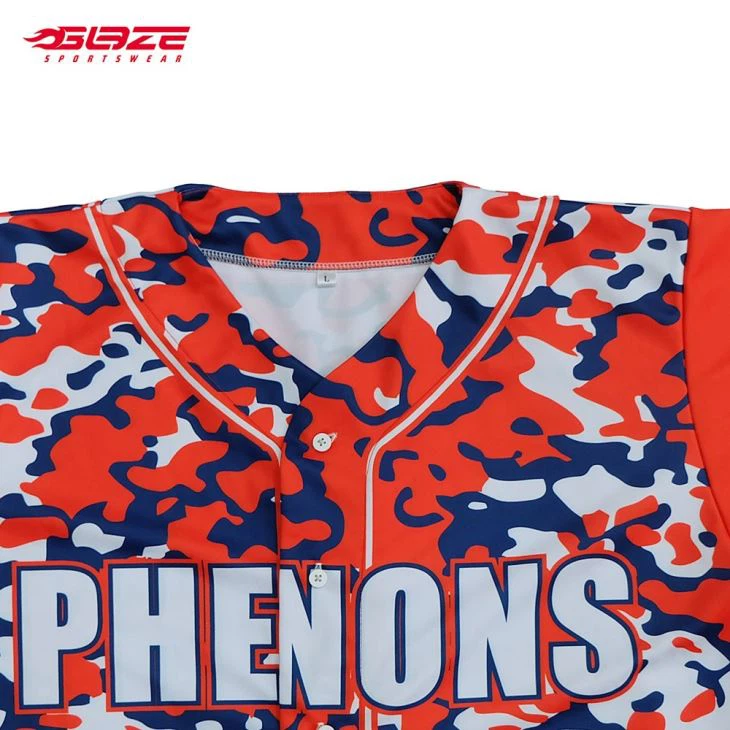 100% Polyester Full Dye Button Down Major League Baseball Jersey